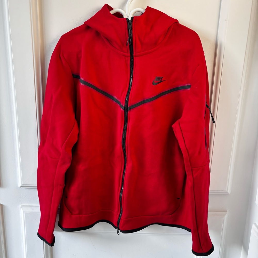 Nike Red and Black Hoodie Size large
